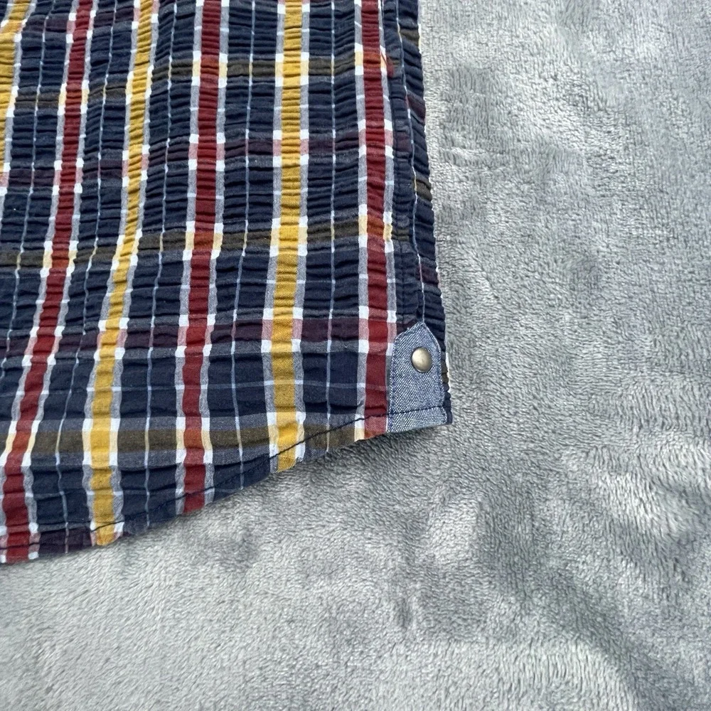 Carbon 2 Cobalt multicolor textured cotton shirt men's size Medium Nice - Picture 3 of 9